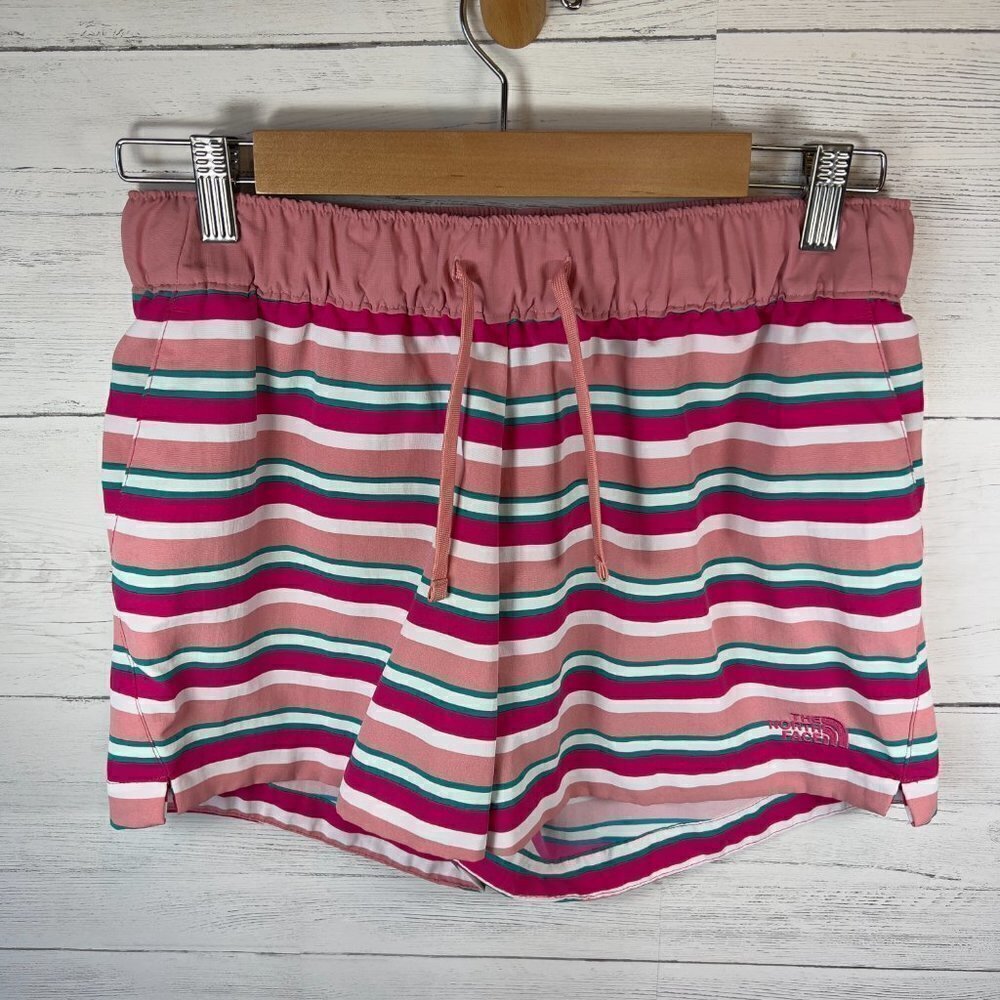 The North Face Shorts Womens Size Small Classic V Pink Striped Mini 4 in Outdoor - Picture 8 of 16